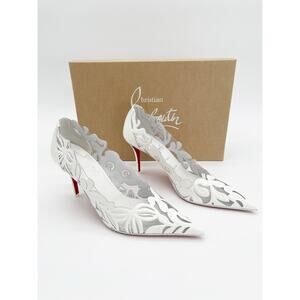 Christian Louboutin Apostropha Petunia 80 PVC Patent Pointed Pump Heels EU 37